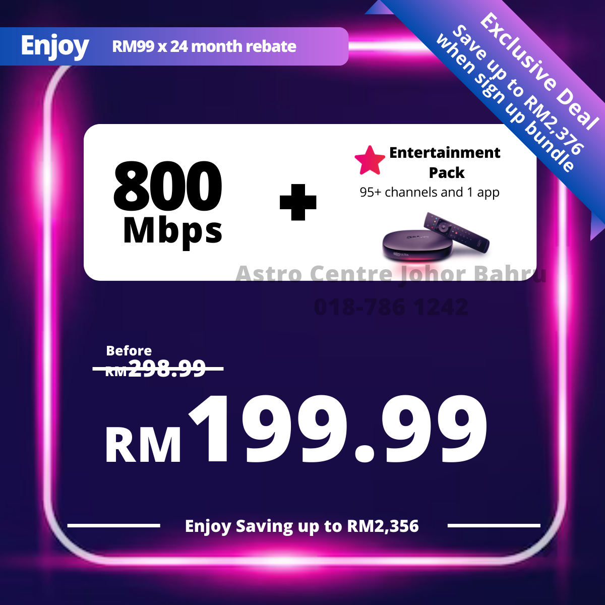 Astro 800Mbps + Astro One - Entertainment Pack