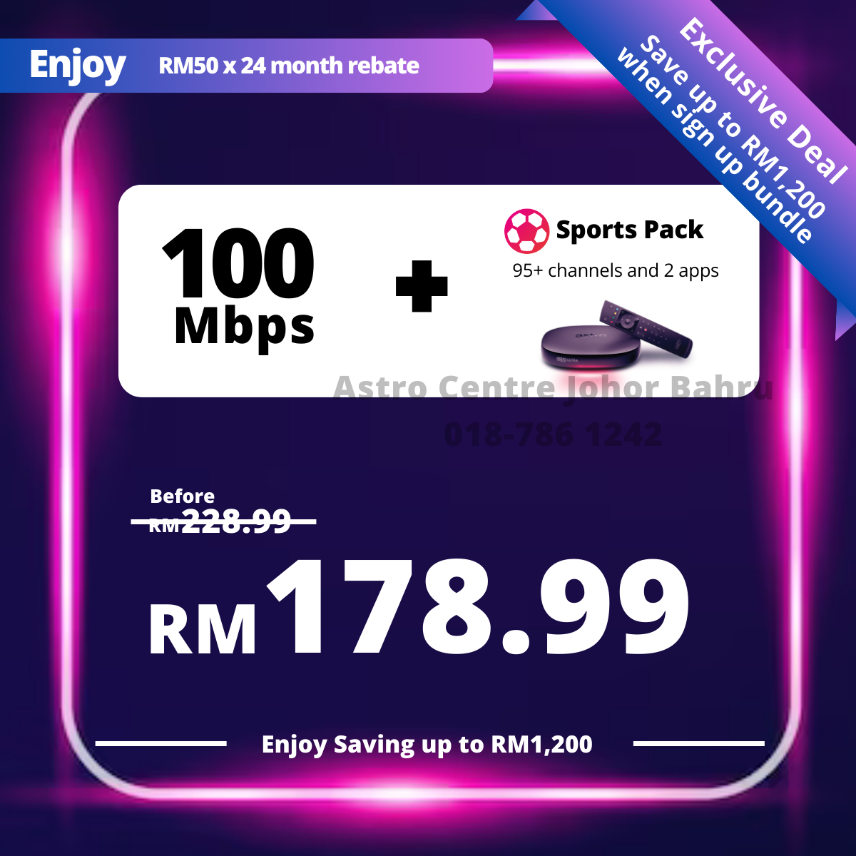 Astro 100Mbps + Astro One - Sports Pack