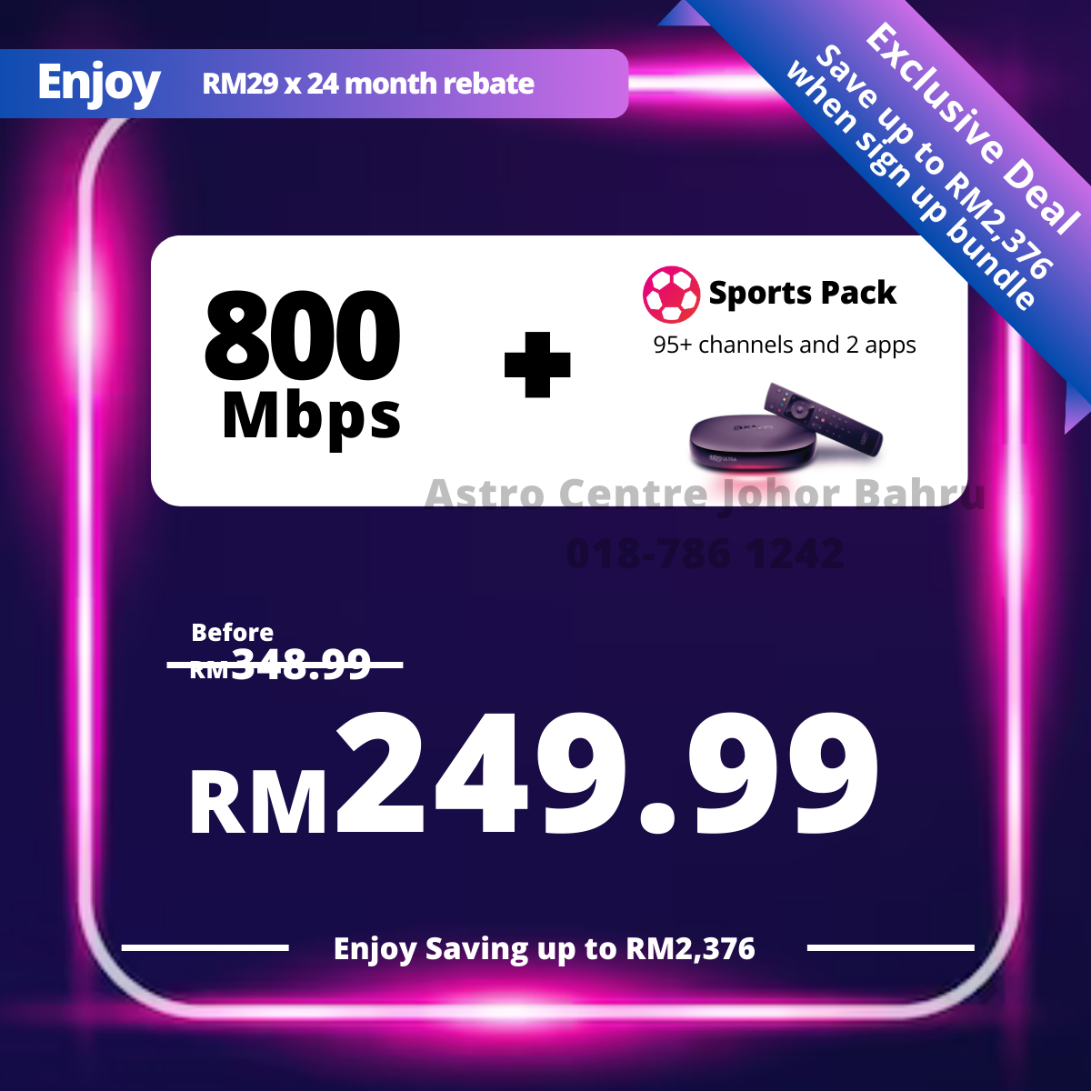 Astro 800Mbps + Astro One - Sports Pack