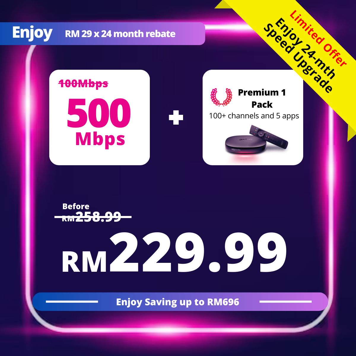 Astro 100Mbps + Premium Pack 1