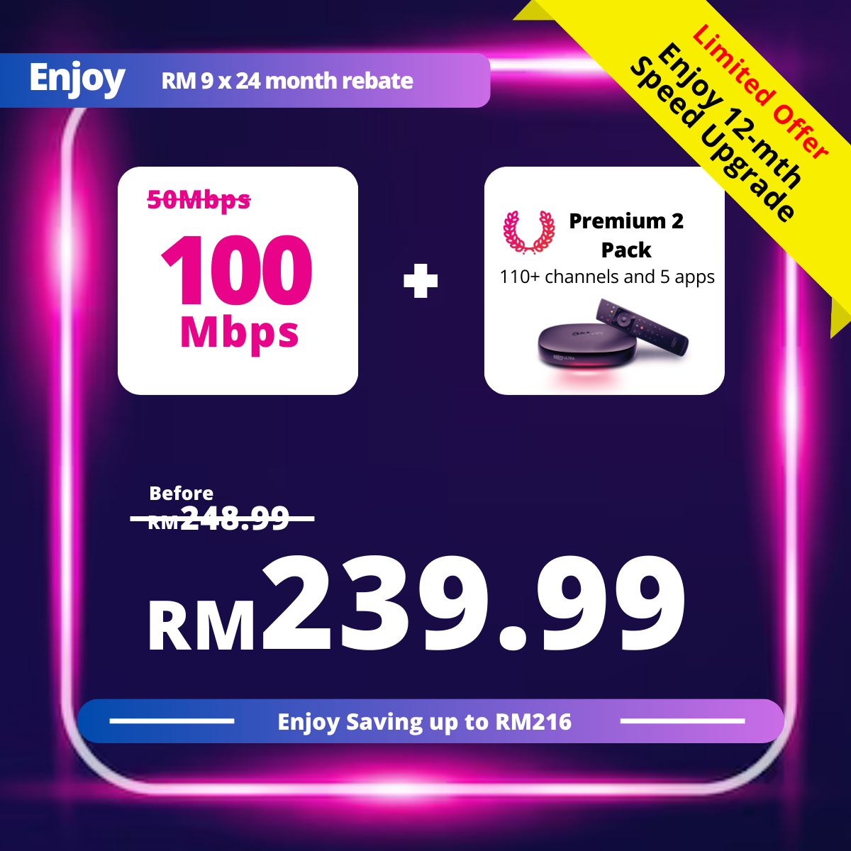 Astro 50Mbps + Premium Pack 2