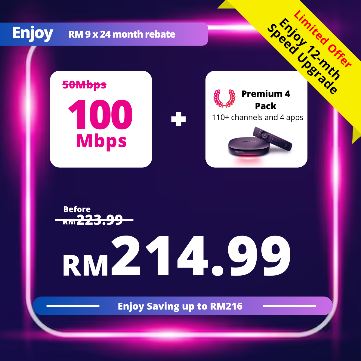 Astro 50Mbps + Premium Pack 4