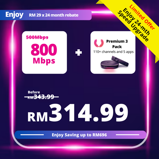 Astro 500Mbps + Premium Pack 3