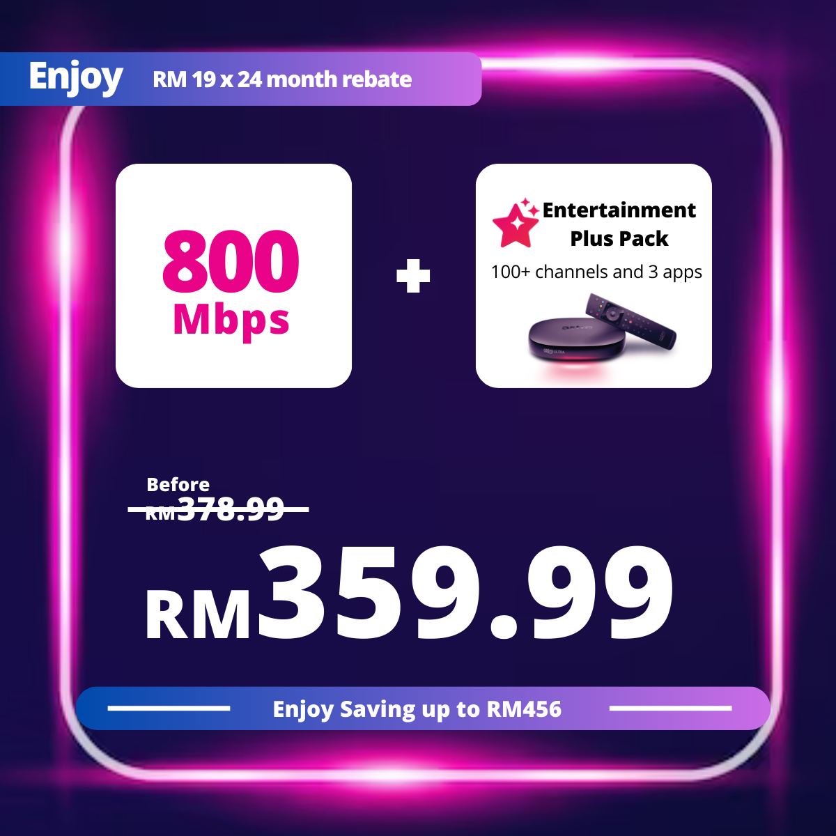 Astro 800Mbps + Entertainment Plus Pack