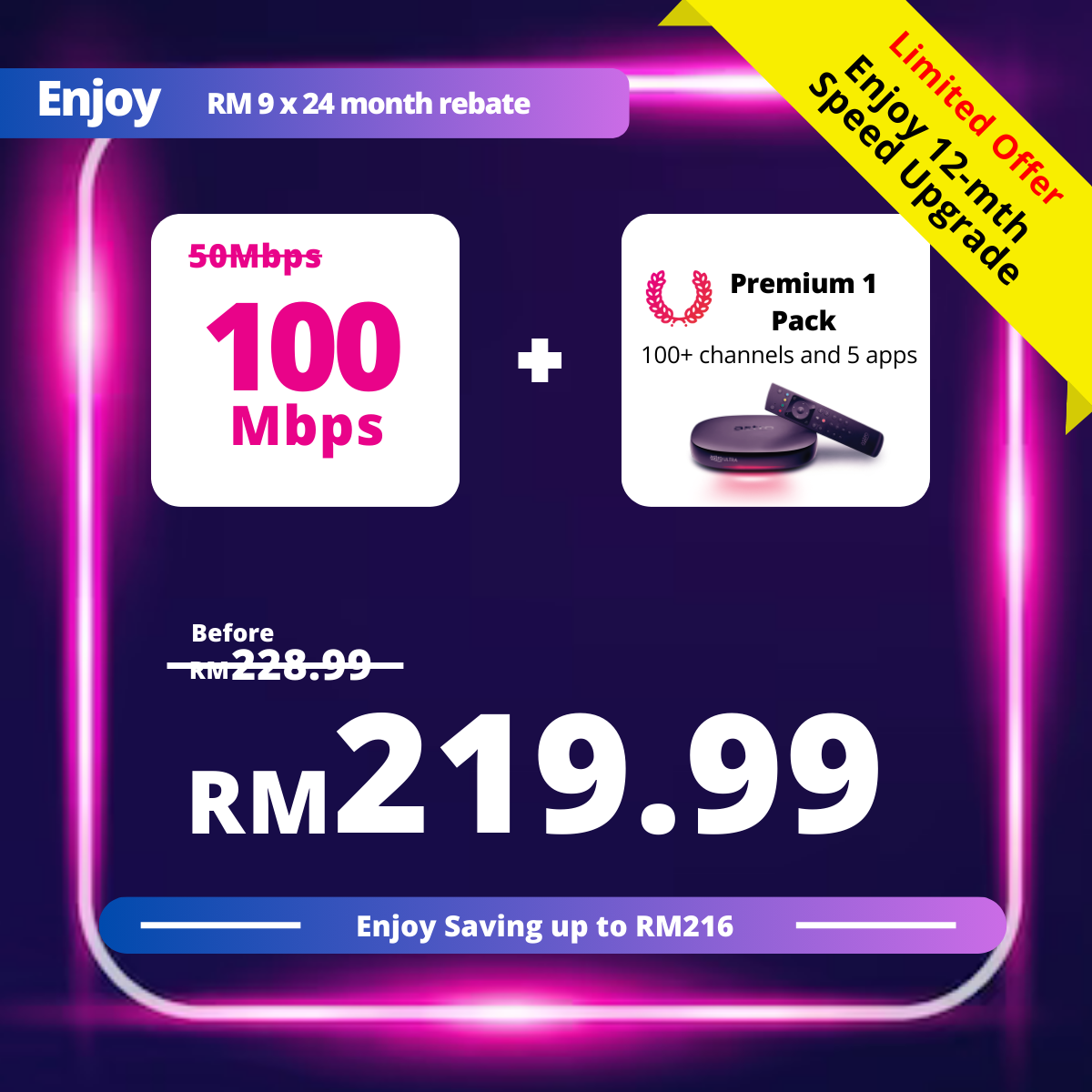 Astro 50Mbps + Premium Pack 1